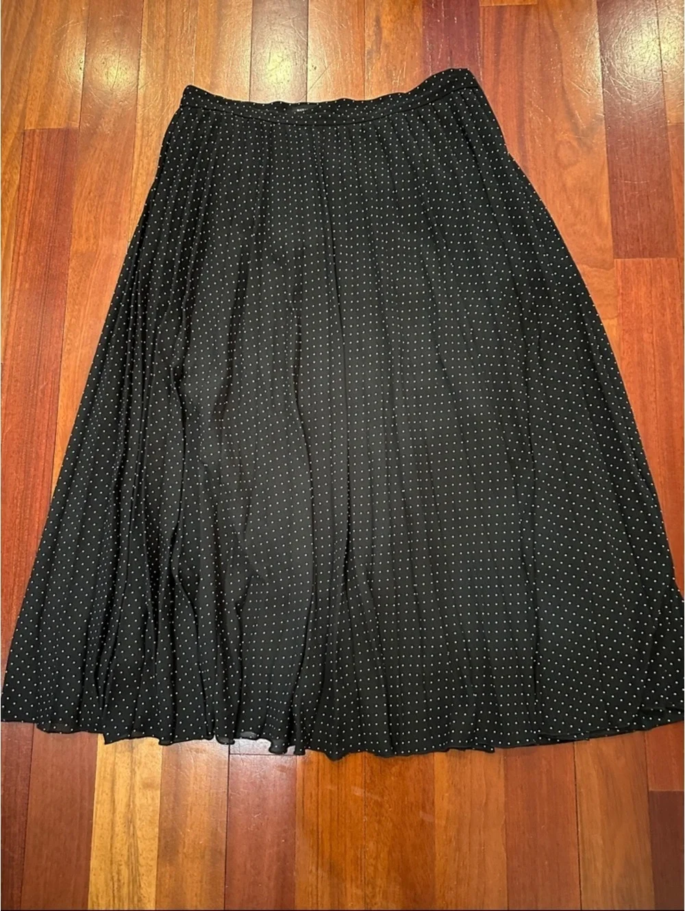 Banana Republic Black Skirt with White Polka Dots - Circle Skater 31” long